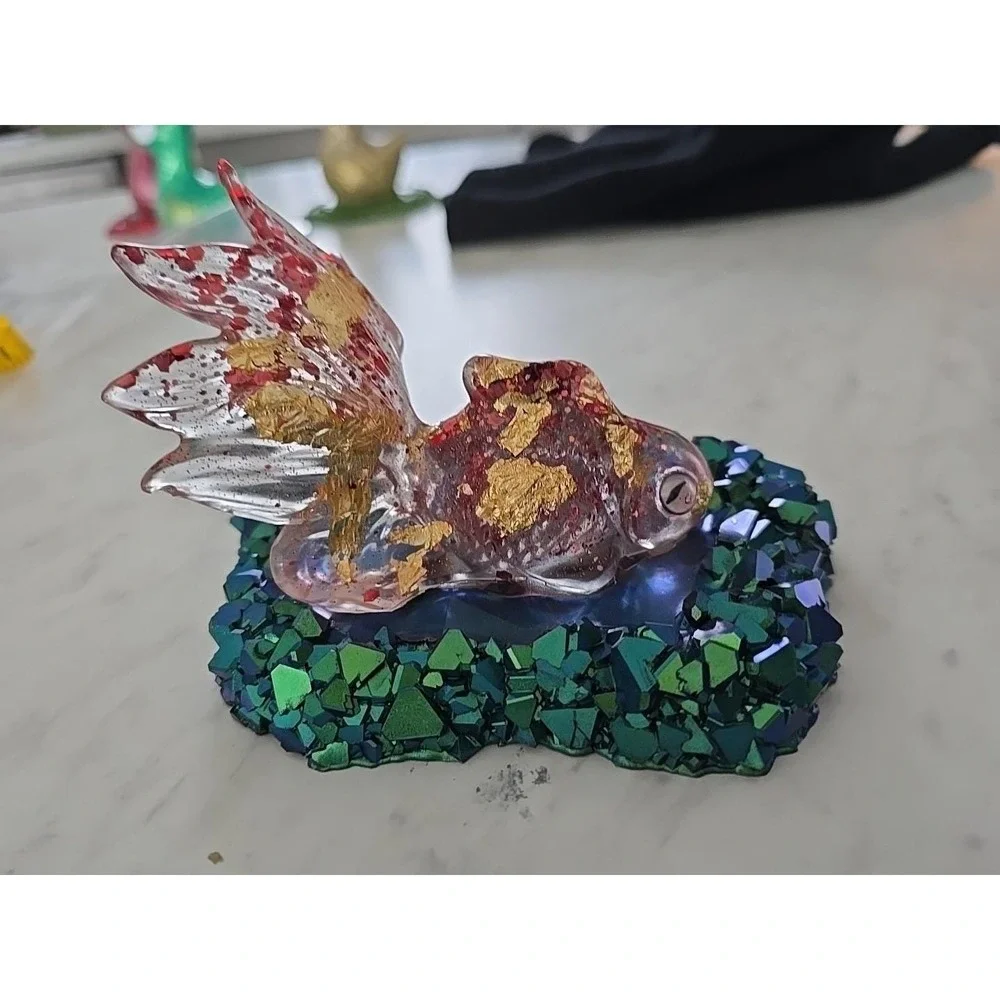 Handmade Resin Goldfish  In Pond Decoration‎ Gift  694